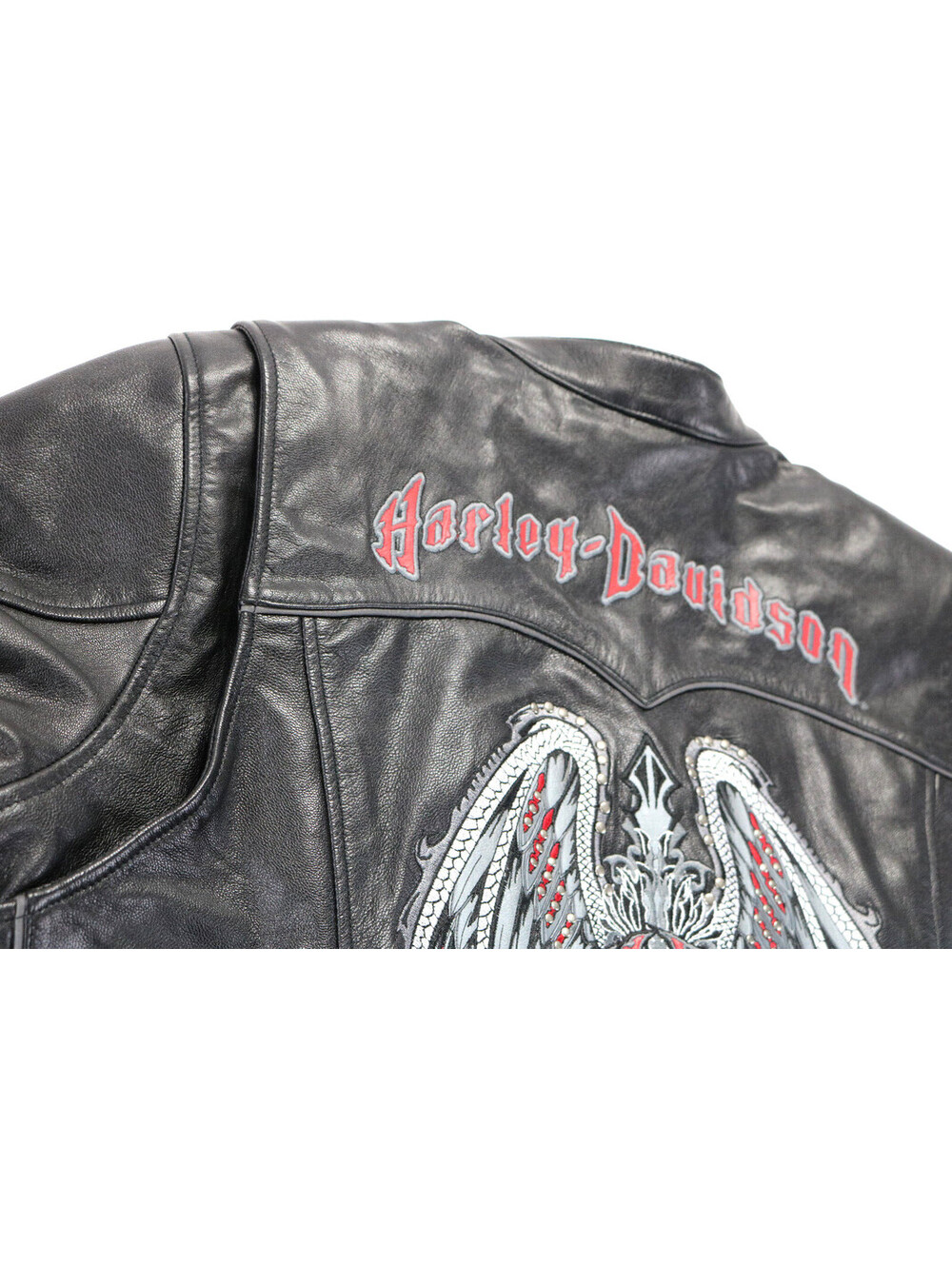 harley davidson jacket 1w black leather wide Road Angel soft armor vents studs